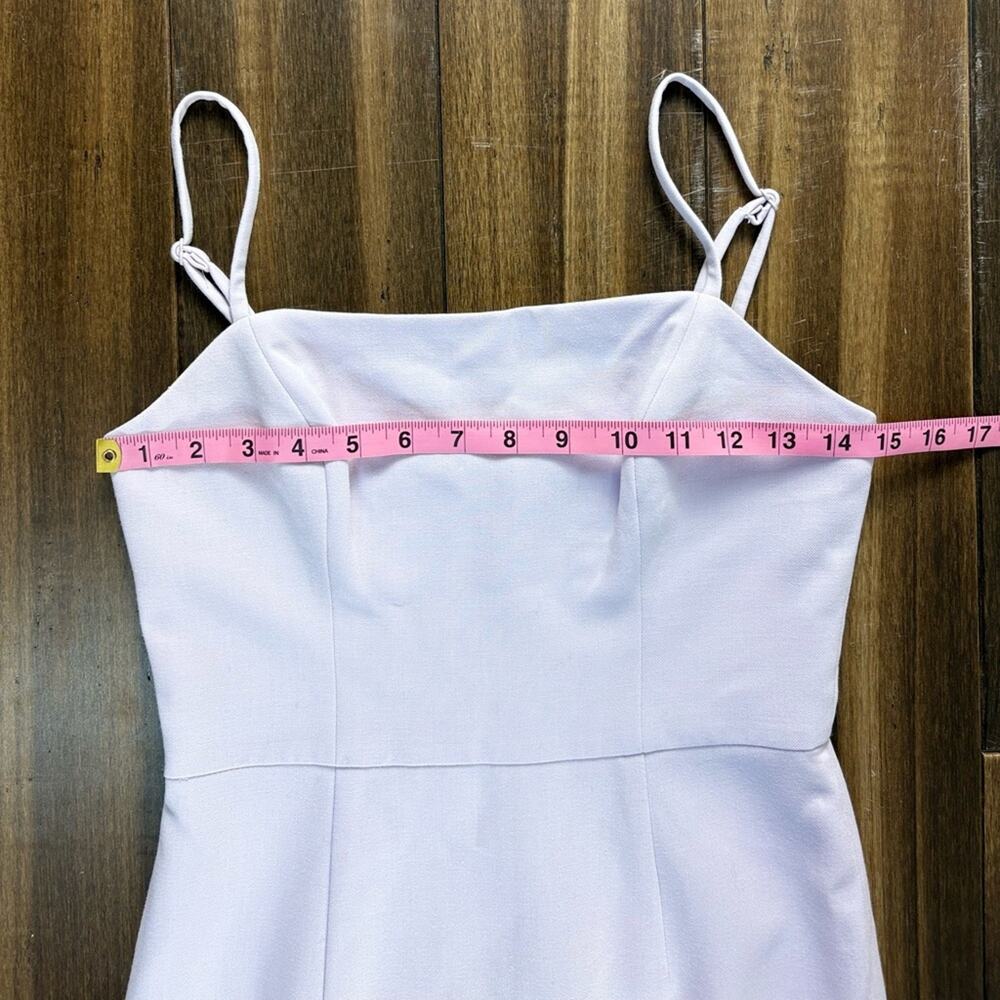 Size 2 French Connection Light Purple Lilac Lavender Sweetheart VNeck Midi Dress - Picture 2 of 12